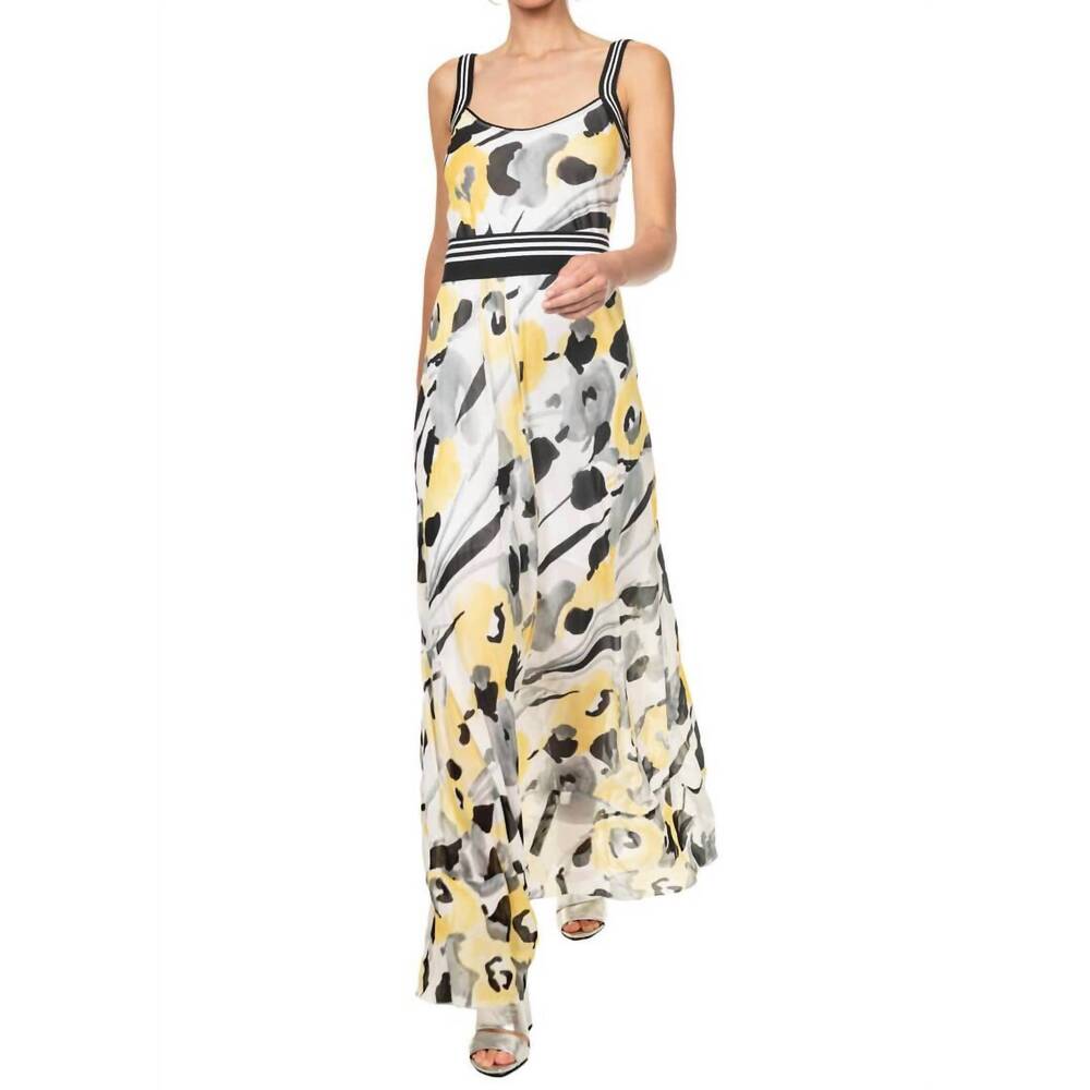 NEW BEATE HEYMANN print midi dress in yellow floral